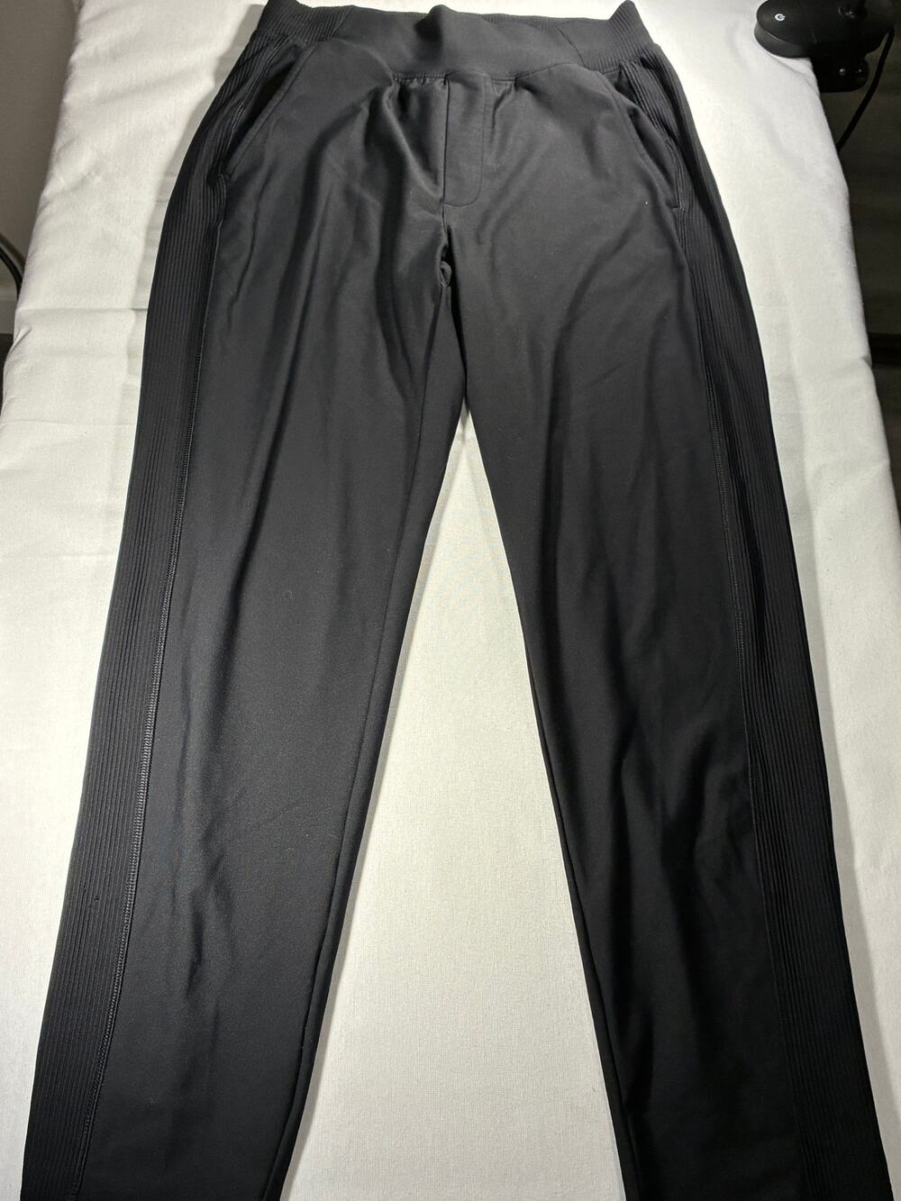 Powersoft Go-Dry Black Ribbed Side Panel Athletic Pants Women’s S